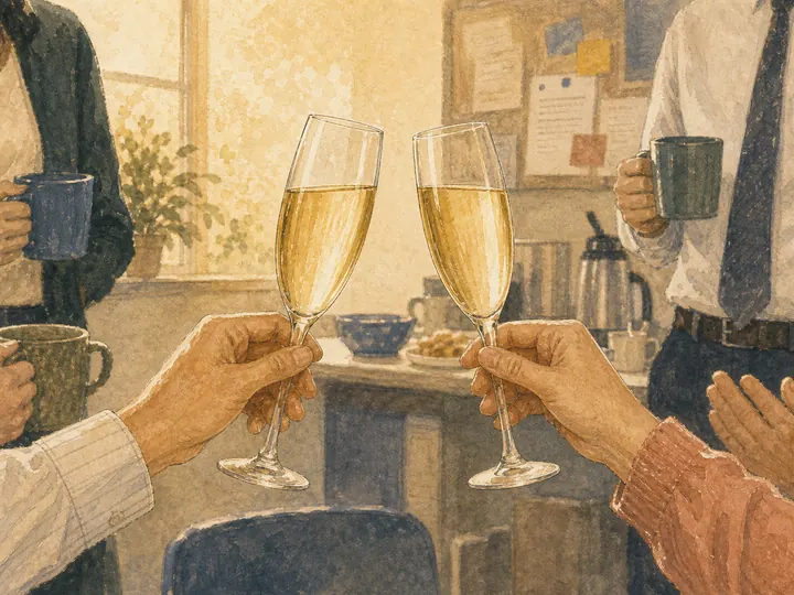 Retirement toast illustration from the Mosaic demo